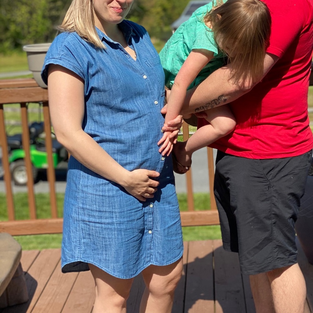 Denim button up dress